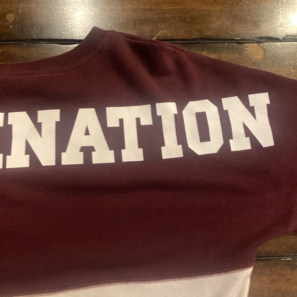 Small PINK Victoria's Secret PINK-Nation Maroon and Ivory Top with Dog Logo - Picture 10 of 11